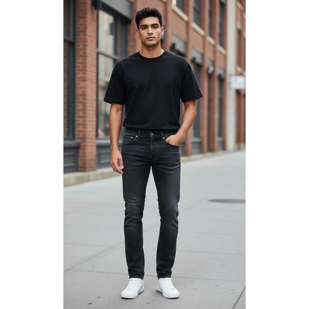 Levis 514 Straight Fit Jeans Mens 30x32 Faded Black Denim 00514-0211